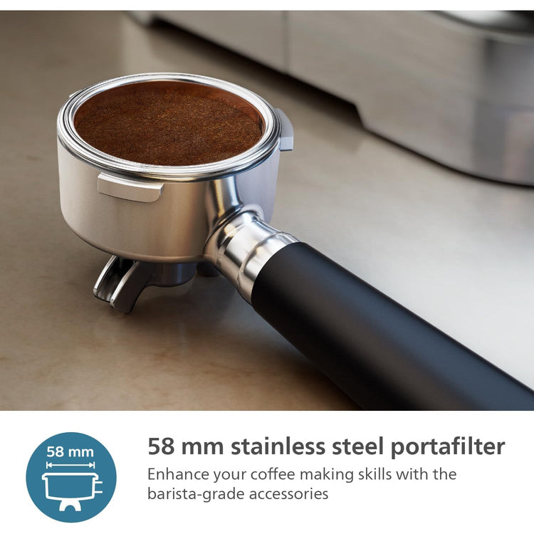 Philips - Machine à Espresso Semi-Automatique BaristaBrew, Tasseur Calibré, Bac à Grains de 250g - PSA3218/01 - Simple Boutique