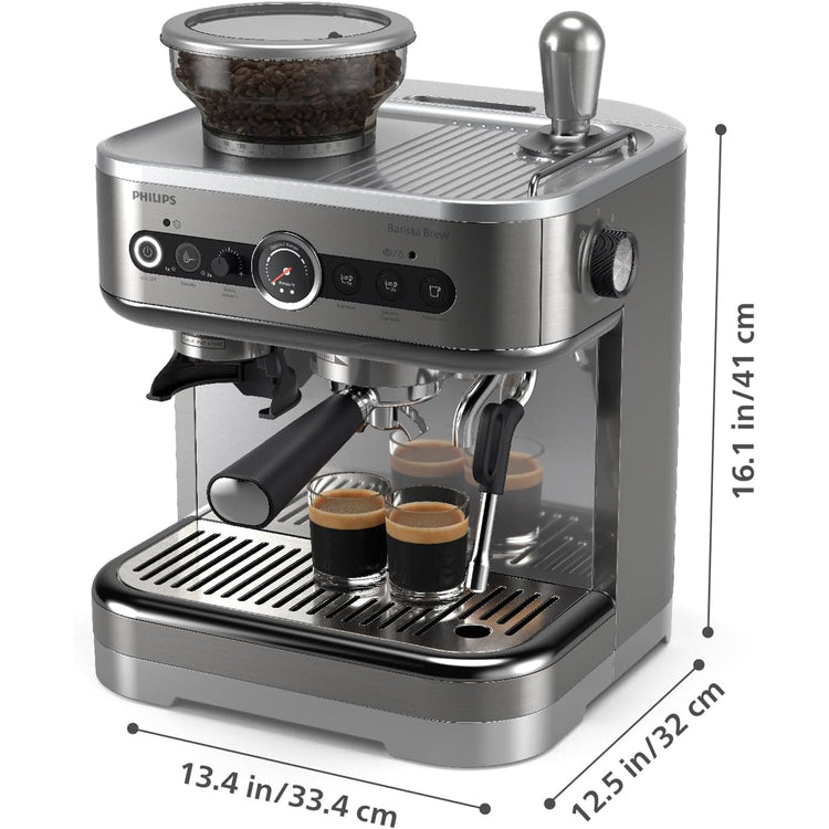 Philips - Machine à Espresso Semi-Automatique BaristaBrew, Tasseur Calibré, Bac à Grains de 250g - PSA3218/01 - Simple Boutique