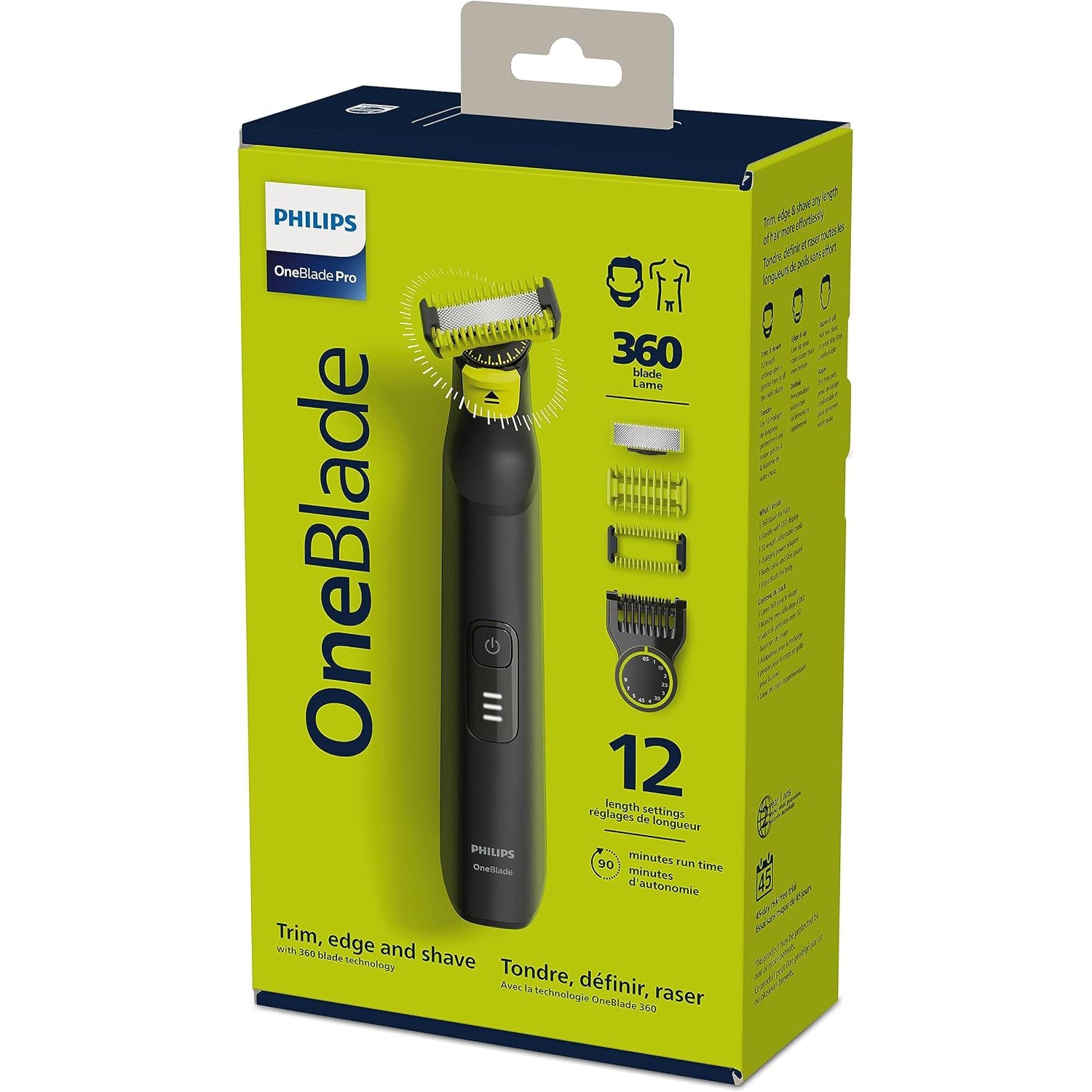 Philips - Rasoir Électrique One Blade Pro 360 pour Corp et Visage, 100% Étanche - Simple Boutique