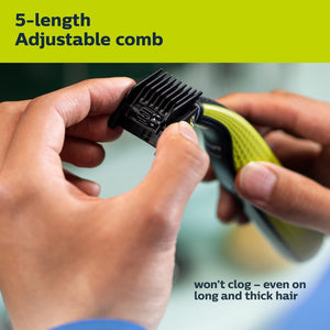 Philips - Rasoir Électrique Sans-Fil OneBlade pour le Visage, Pour Peau Sec ou Humide, Vert - Simple Boutique