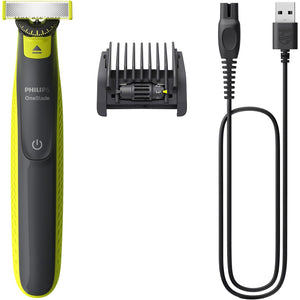 Philips - Rasoir Électrique Sans-Fil OneBlade pour le Visage, Pour Peau Sec ou Humide, Vert - Simple Boutique