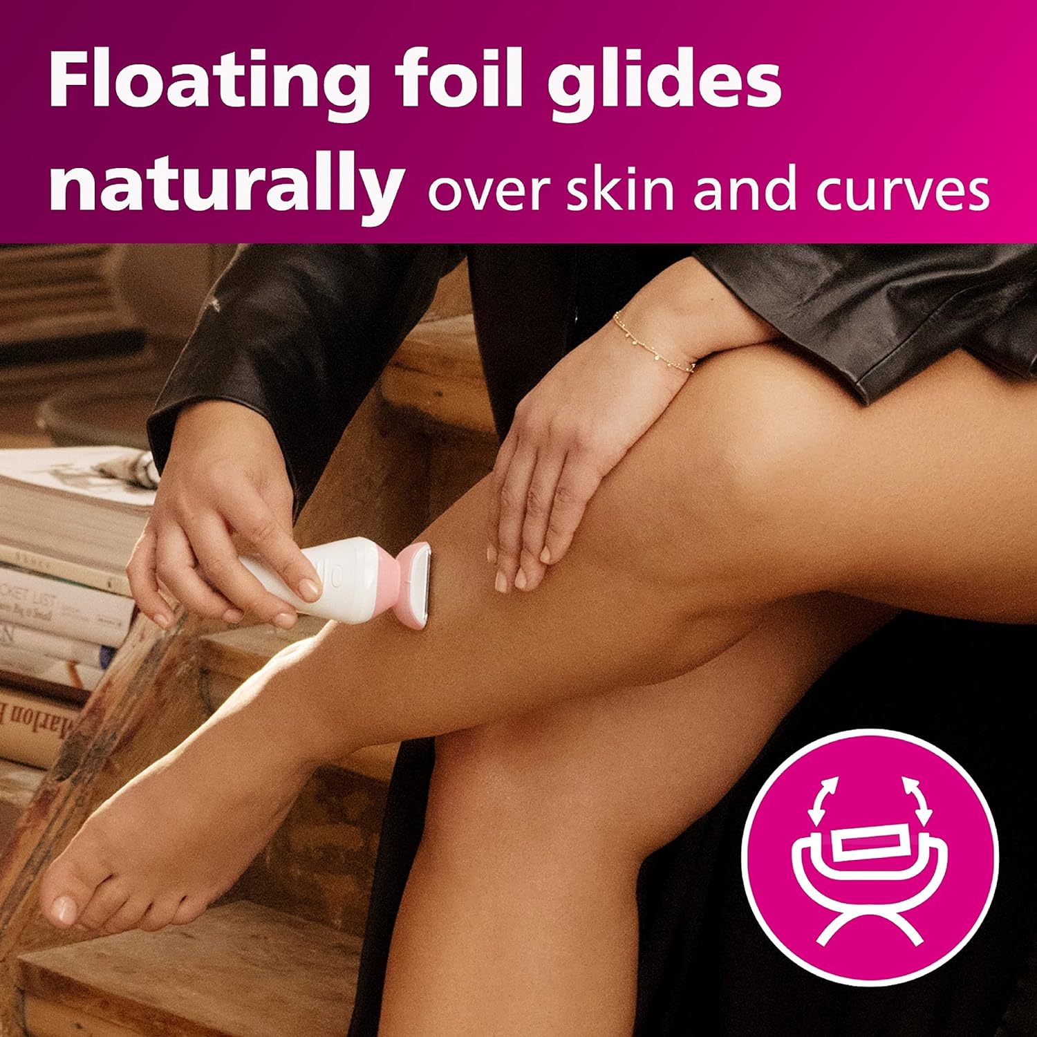 Philips - Rasoir Sans-Fil pour Femme Série 6000, Pour Peau Sèche ou Humide, Rose - Simple Boutique