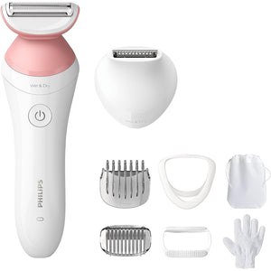 Philips - Rasoir Sans-Fil pour Femme Série 6000, Pour Peau Sèche ou Humide, Rose - Simple Boutique