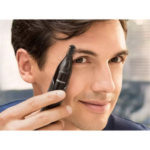 Philips - Tondeuse Nez, Oreilles et Sourcils, Sans Fils, Sans Tiraillement, Gris - Simple Boutique