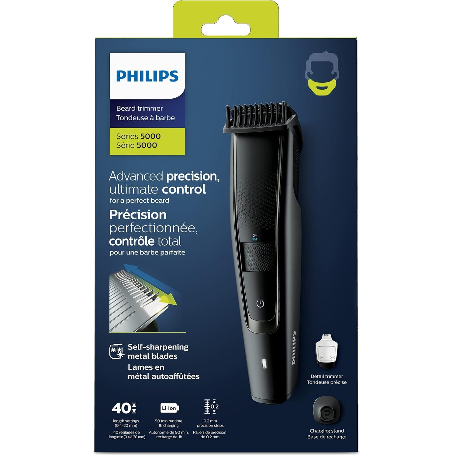 Philips - Tondeuse à Barbe Sans-Fil Série 5000, 100% Étanche, Noir - Simple Boutique