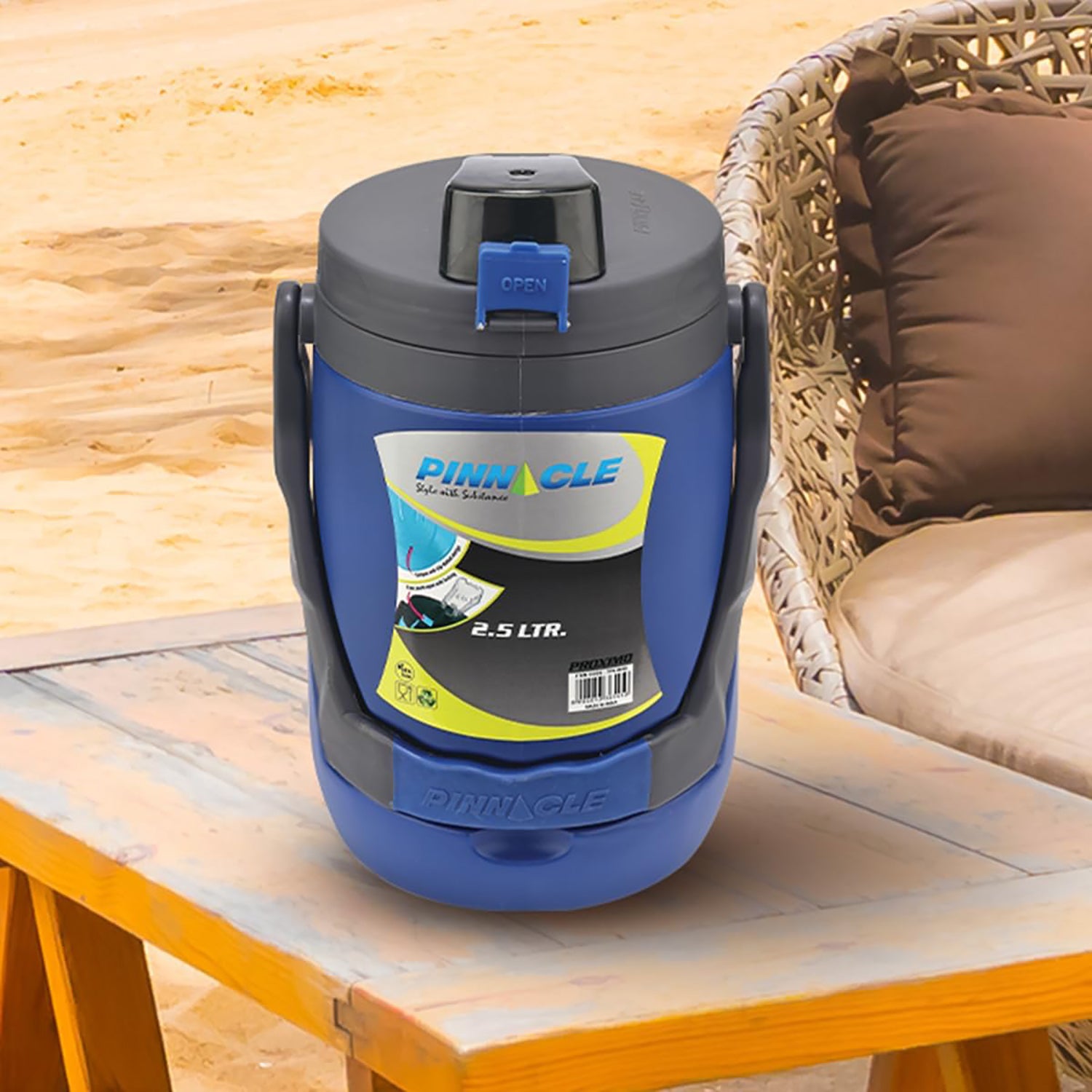 Pinnacle - Carafe à Eau Isotherme Portable, Capacité de 2,5 Litres, Étanche, Bleu - Simple Boutique