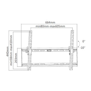 Pro HD SUPT-01 Support Mural Universel Inclinable Pour TV LED, LCD, PLASMA pour Écrans 37" À 70" - Simple Boutique