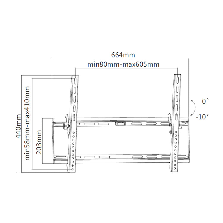 Pro HD SUPT-01 Support Mural Universel Inclinable Pour TV LED, LCD, PLASMA pour Écrans 37" À 70" - Simple Boutique