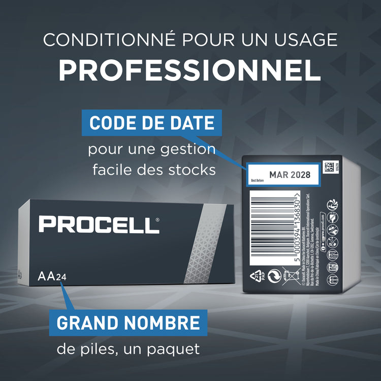 Procell Constant - Piles Alcaline Industrielles AA, Pour Appareils Professionnels, Emballage de 24 - Simple Boutique