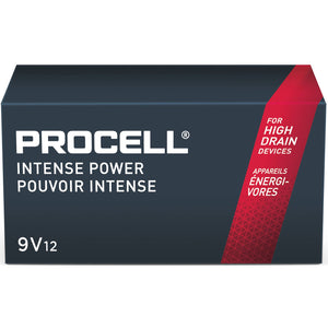 Procell - Piles Alacalines Intense Power 9V, Emballage de 12 - Simple Boutique