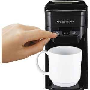 Proctor Silex - Cafetière à Portion Individuelle, Fonctionne avec K-Cup ou Café Moulu, Noir - Simple Boutique