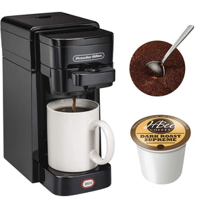 Proctor Silex - Cafetière à Portion Individuelle, Fonctionne avec K-Cup ou Café Moulu, Noir - Simple Boutique