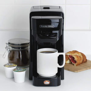 Proctor Silex - Cafetière à Portion Individuelle, Fonctionne avec K-Cup ou Café Moulu, Noir - Simple Boutique