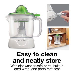 Proctor Silex - Presse Agrumes Électrique, Capacité de 1 Litre, Contrôle de la Pulpe, Blanc - Simple Boutique