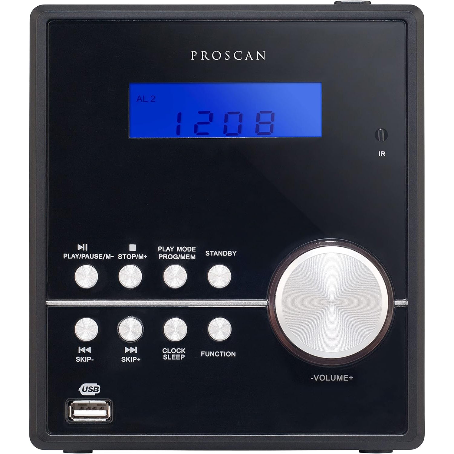 Proscan - Micro Système CD Bluetooth avec Radio FM, Entrée Auxiliaire et Lecture USB, Noir - Simple Boutique