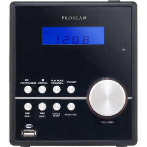 Proscan - Micro Système CD Bluetooth avec Radio FM, Entrée Auxiliaire et Lecture USB, Noir - Simple Boutique