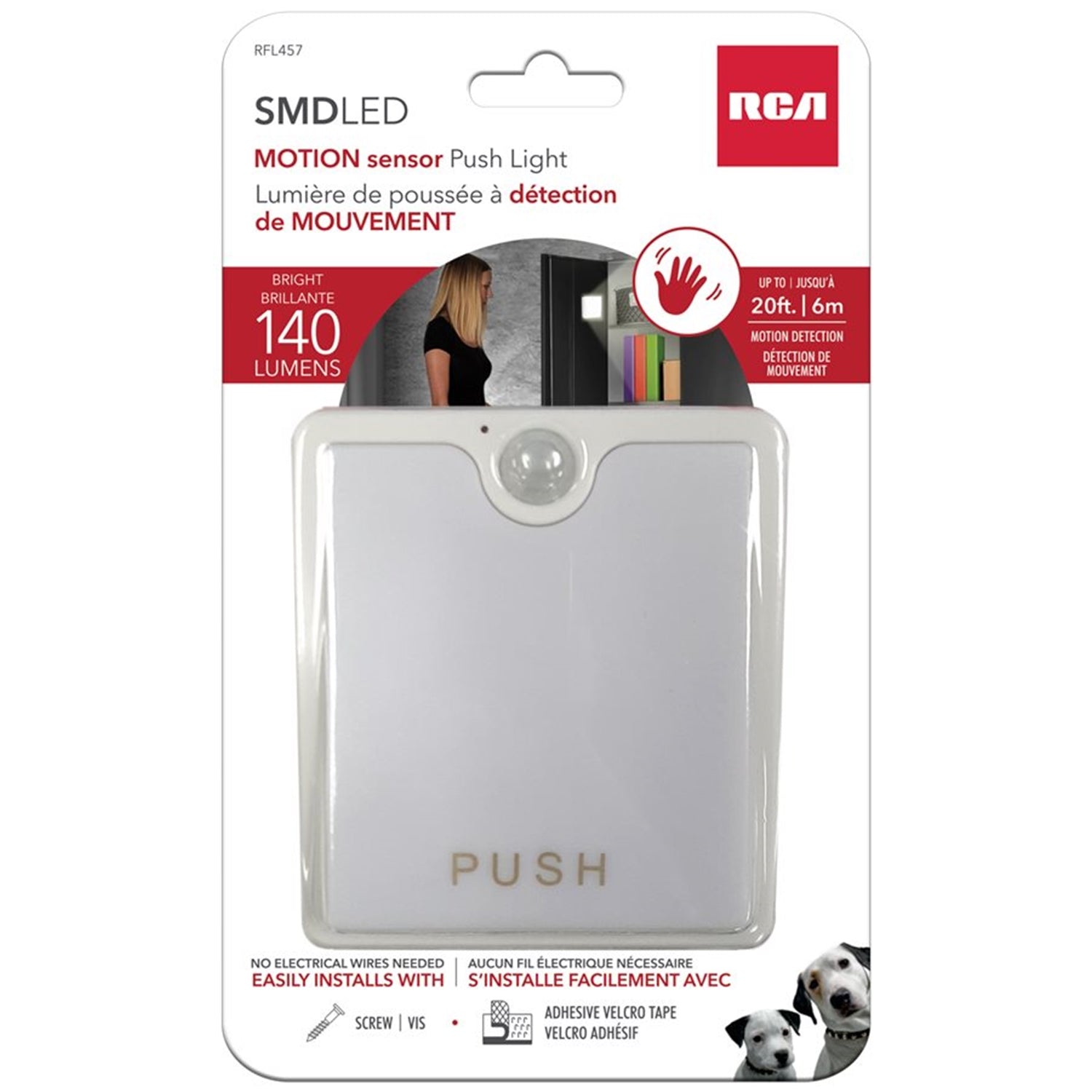 RCA - Éclairage Murale DEL avec Capteur de Mouvement, 140 Lumens, Blanc - Simple Boutique