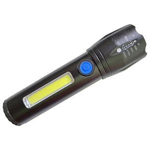 RCA - Lampe de Poche COB avec Mini Lanterne, Rechargeable, 300 Lumens - Simple Boutique
