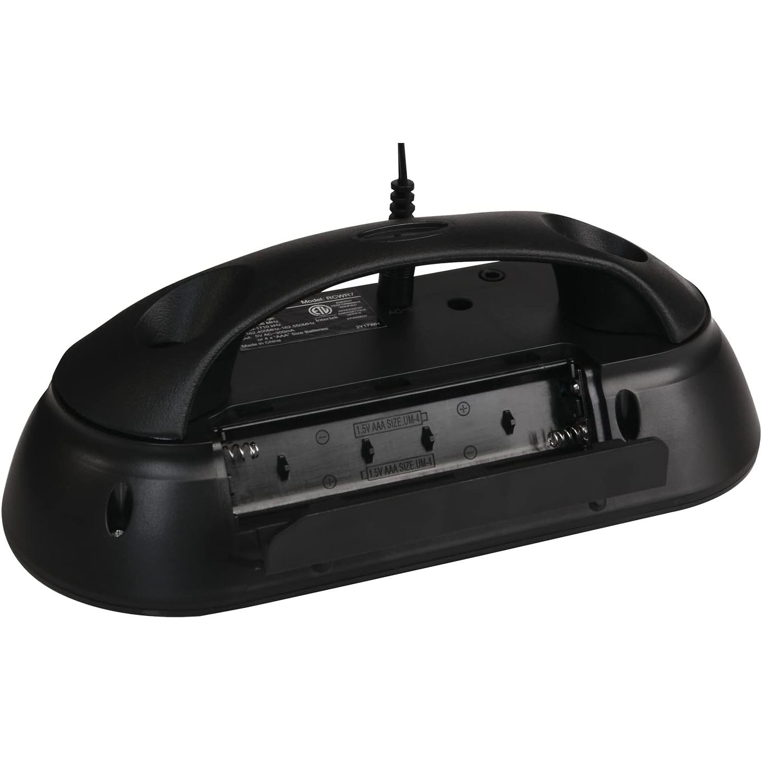 RCA Radio-Réveil avec AM/FM Numérique et Alertes Météo NOAA, Alimentation Électrique ou à Piles, Noir - RCWR7V - Simple Boutique