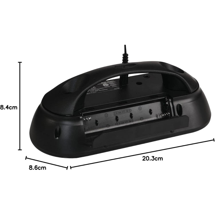 RCA Radio-Réveil avec AM/FM Numérique et Alertes Météo NOAA, Alimentation Électrique ou à Piles, Noir - RCWR7V - Simple Boutique