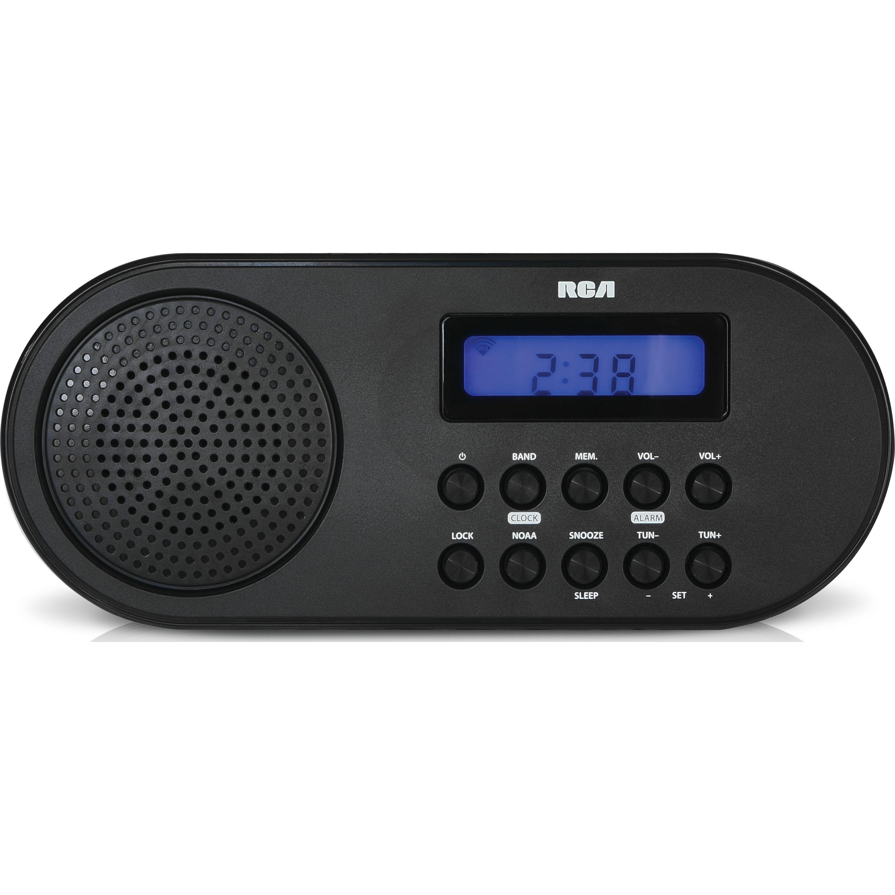 RCA Radio-Réveil avec AM/FM Numérique et Alertes Météo NOAA, Alimentation Électrique ou à Piles, Noir - RCWR7V - Simple Boutique