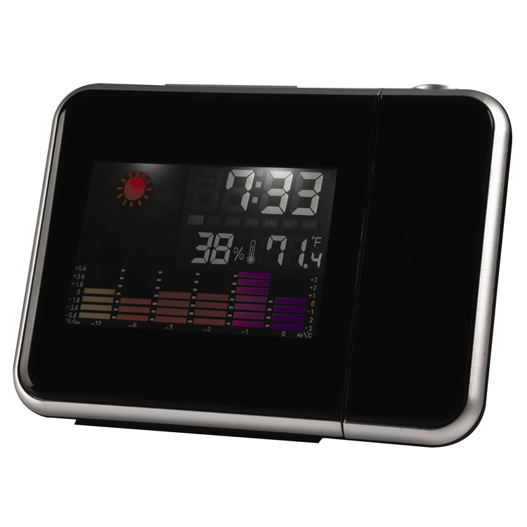 RCA - Réveil-Matin Projecteur, Projette l'heure au Mur ou au Plafond, Écran LCD, Affichage de la Température, Batterie de secours, Noir - RCPJ100A1 - Simple Boutique