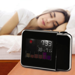 RCA - Réveil-Matin Projecteur, Projette l'heure au Mur ou au Plafond, Écran LCD, Affichage de la Température, Batterie de secours, Noir - RCPJ100A1 - Simple Boutique