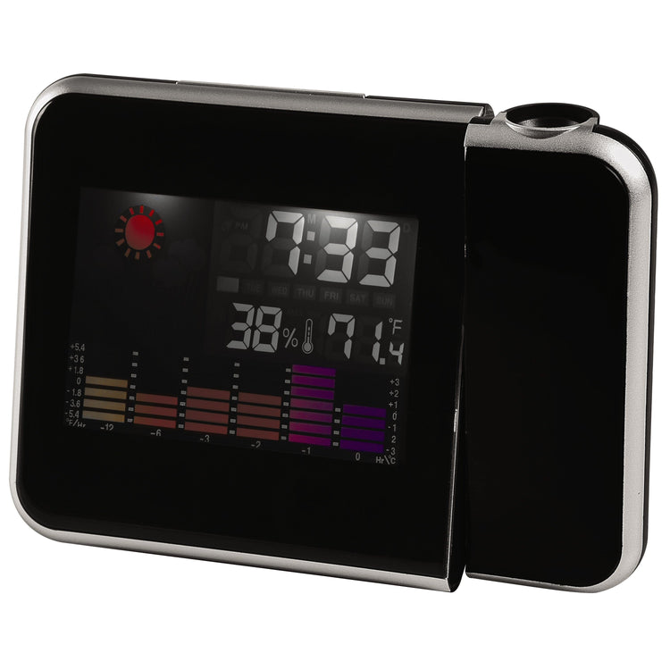 RCA - Réveil-Matin Projecteur, Projette l'heure au Mur ou au Plafond, Écran LCD, Affichage de la Température, Batterie de secours, Noir - RCPJ100A1 - Simple Boutique