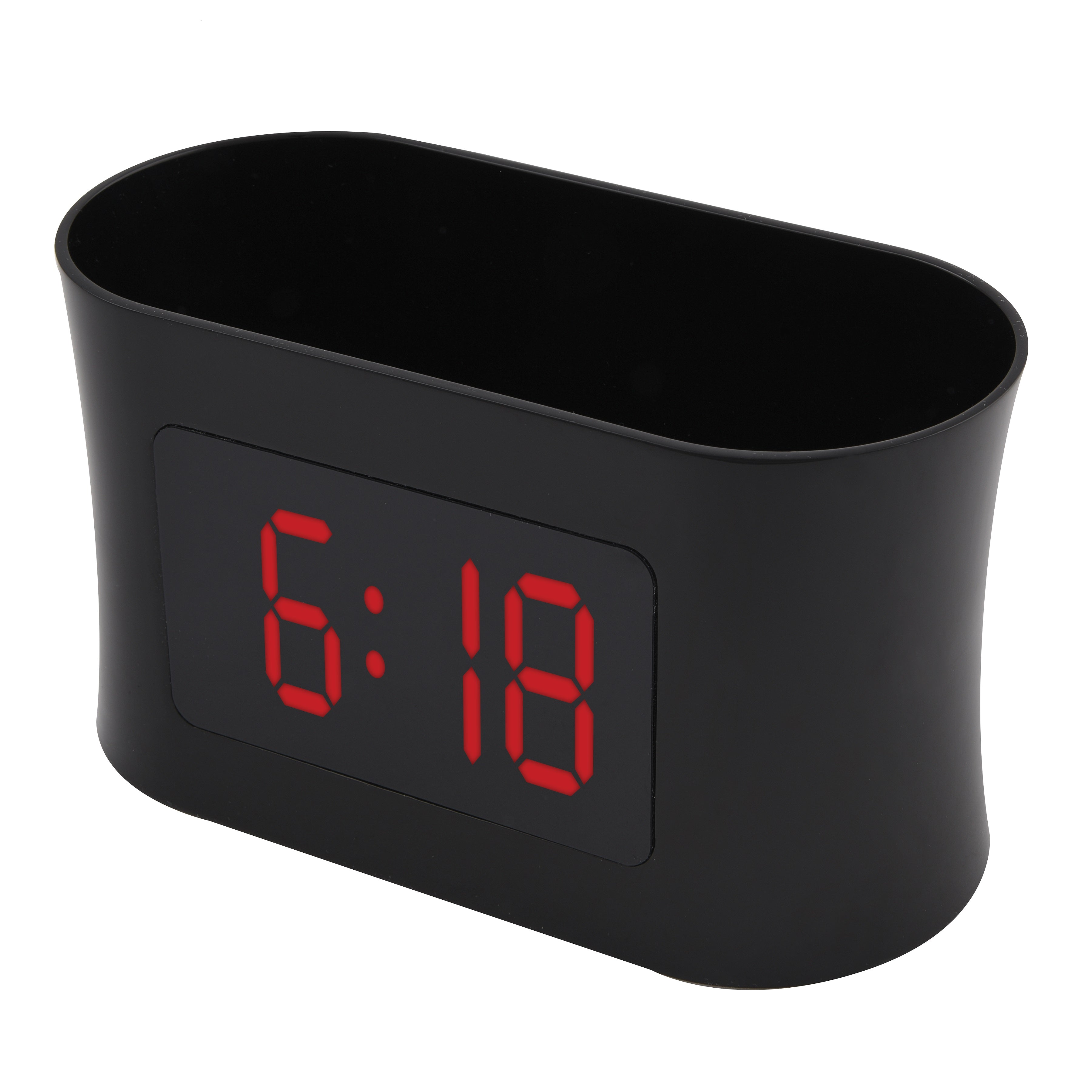 RCA Réveil-Matin à Double Alarme avec Chargement USB, Organisateur Intégré et Batterie de Secours, Noir - RCDC45V - Simple Boutique