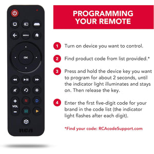 RCA - Télécommande Universelle Rechargeable, Bluetooth, Compatible avec Les Appareils de Diffusion en Continu - Simple Boutique