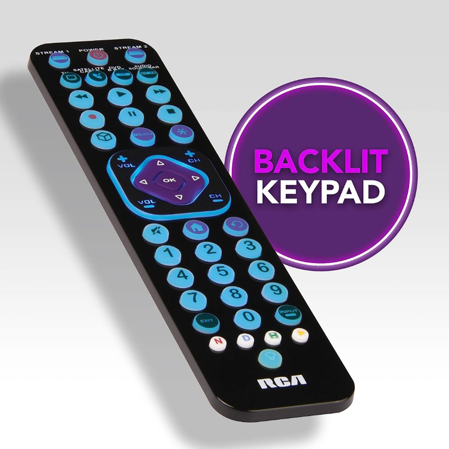 RCA - Télécommande Universelles Rechargeable avec Touches pour Appareil de Diffusion en Continu - Simple Boutique