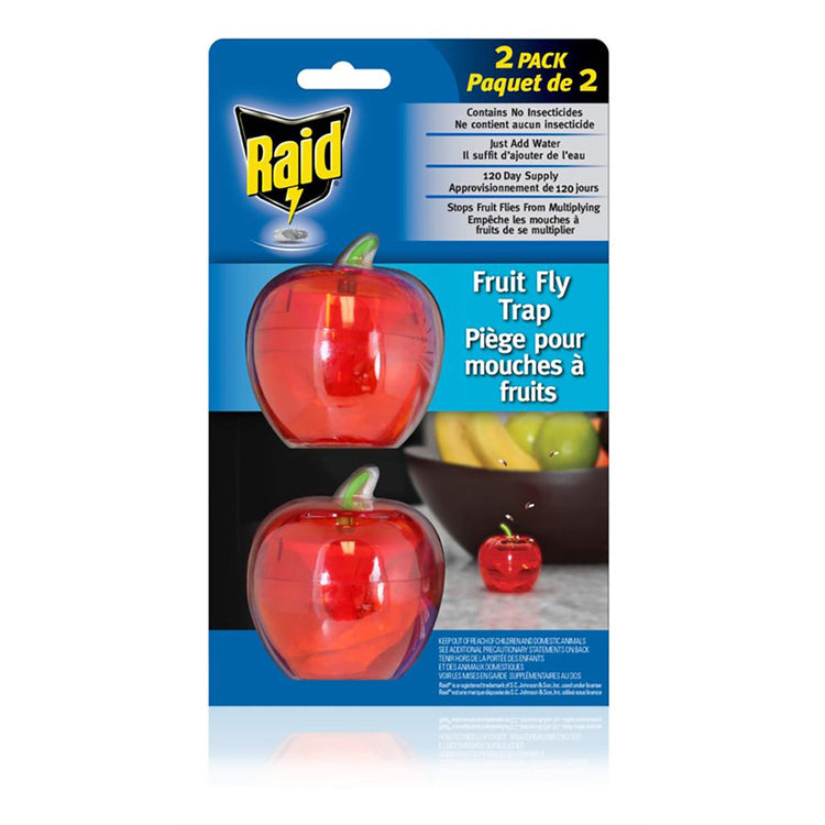 Raid - Ensemble de 2 Pièges à Mouche à Fruits, Approvisionnement de 120 Jours, Sans Insecticide - Simple Boutique