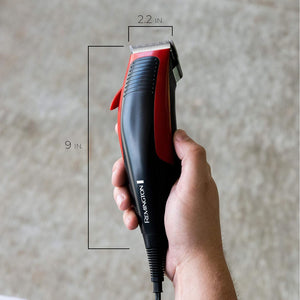 Remington - Trousse de Coupe de Cheveux 16 Morceaux, Lame en Acier Inoxydable, Rouge - Simple Boutique