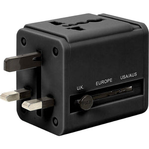 Retrak - Adaptateur de Voyage Universel avec Deux Ports USB, Noir - Simple Boutique