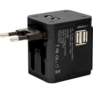 Retrak - Adaptateur de Voyage Universel avec Deux Ports USB, Noir - Simple Boutique