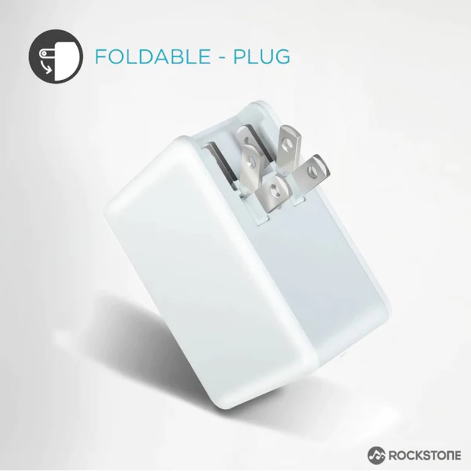 Rockstone - Chargeur Mural PD45 avec Prise USB-A 2.4A et USB-C 45W, Blanc - Simple Boutique