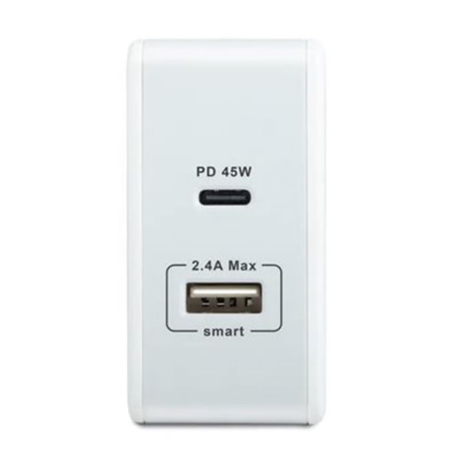 Rockstone - Chargeur Mural PD45 avec Prise USB-A 2.4A et USB-C 45W, Blanc - Simple Boutique