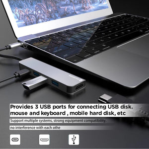 Rockstone - Hub USB Type-C 5 En 1, USB-A, HDMI et USB-C - Simple Boutique