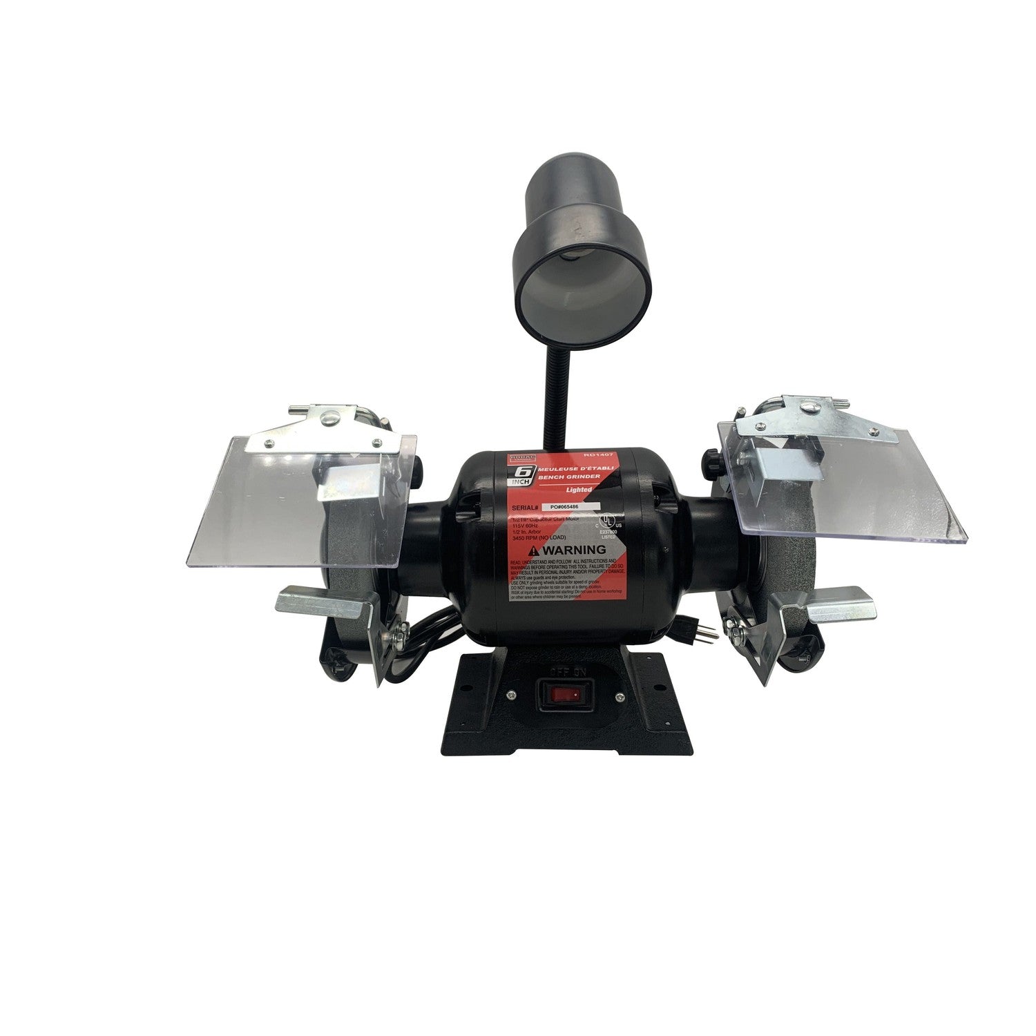 Rodac - Meuleuse D'Établi 6" Avec Lampe De Travail 110V - Simple Boutique