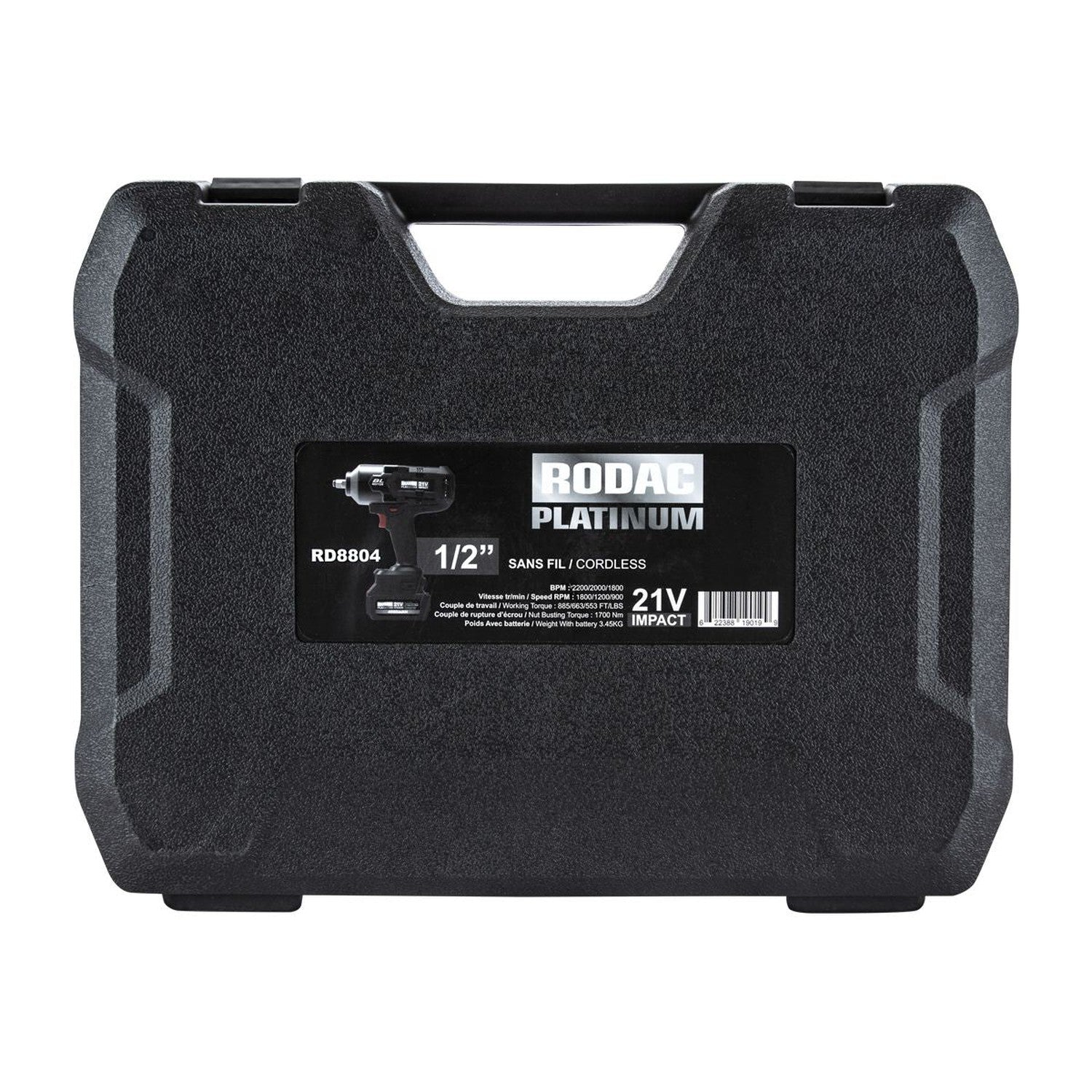 Rodac Platinum - Clé À Percussion Sans Fil 1/2" 1700 Nm - Simple Boutique