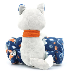 S&Co - Ensemble Jetée et Peluche de Loup pour Enfant, 48" x 60", 100 % Polyester Ultra Doux - Simple Boutique