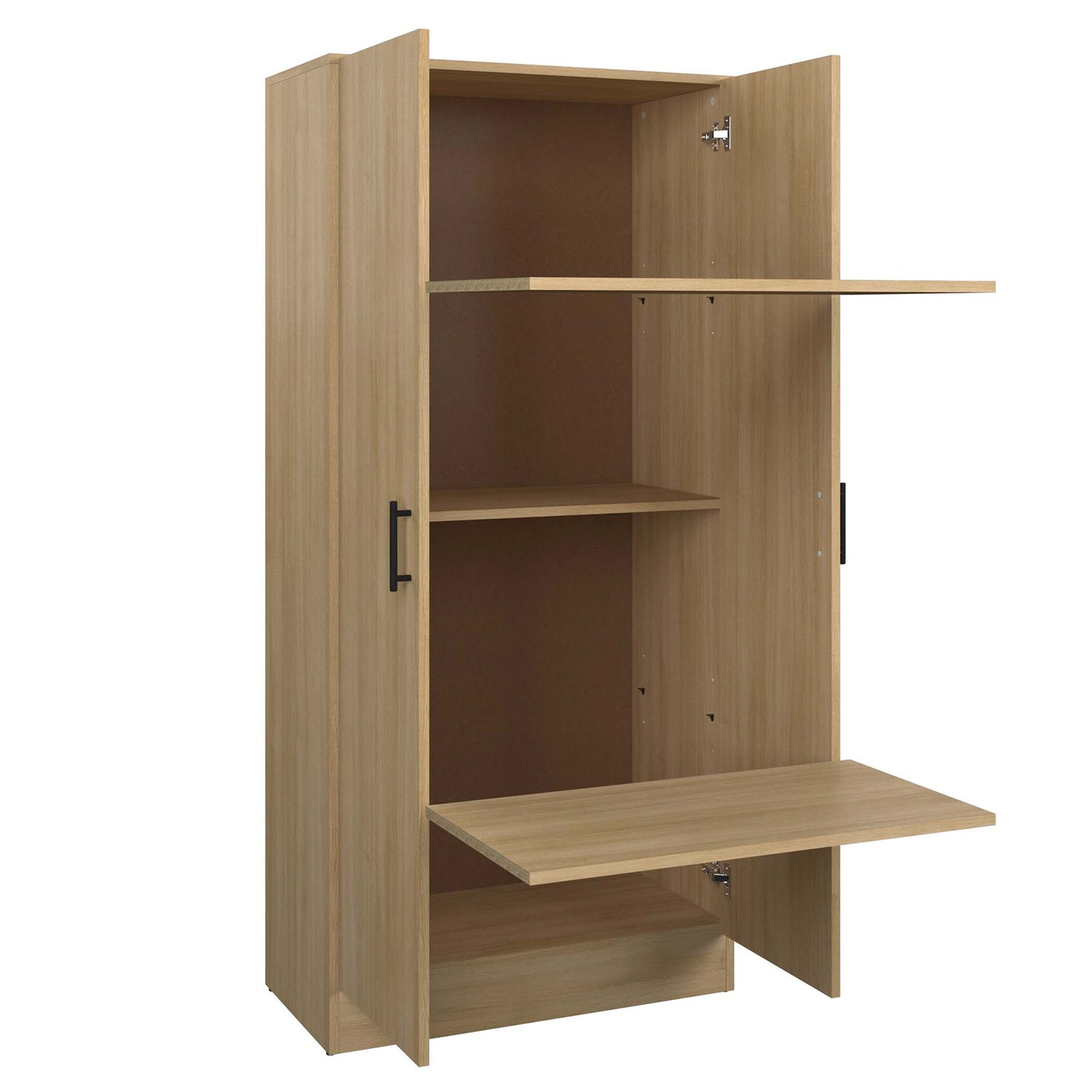 SUA-V - Armoire de Rangement en Mélamine Thermofusionnée, Hauteur de 64", Beauté Naturelle - Simple Boutique