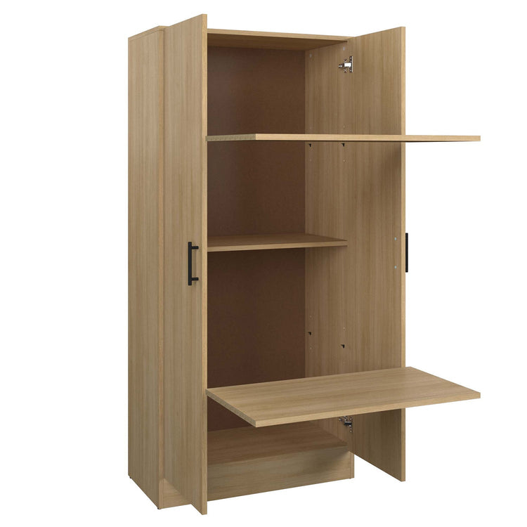 SUA-V - Armoire de Rangement en Mélamine Thermofusionnée, Hauteur de 64", Beauté Naturelle - Simple Boutique