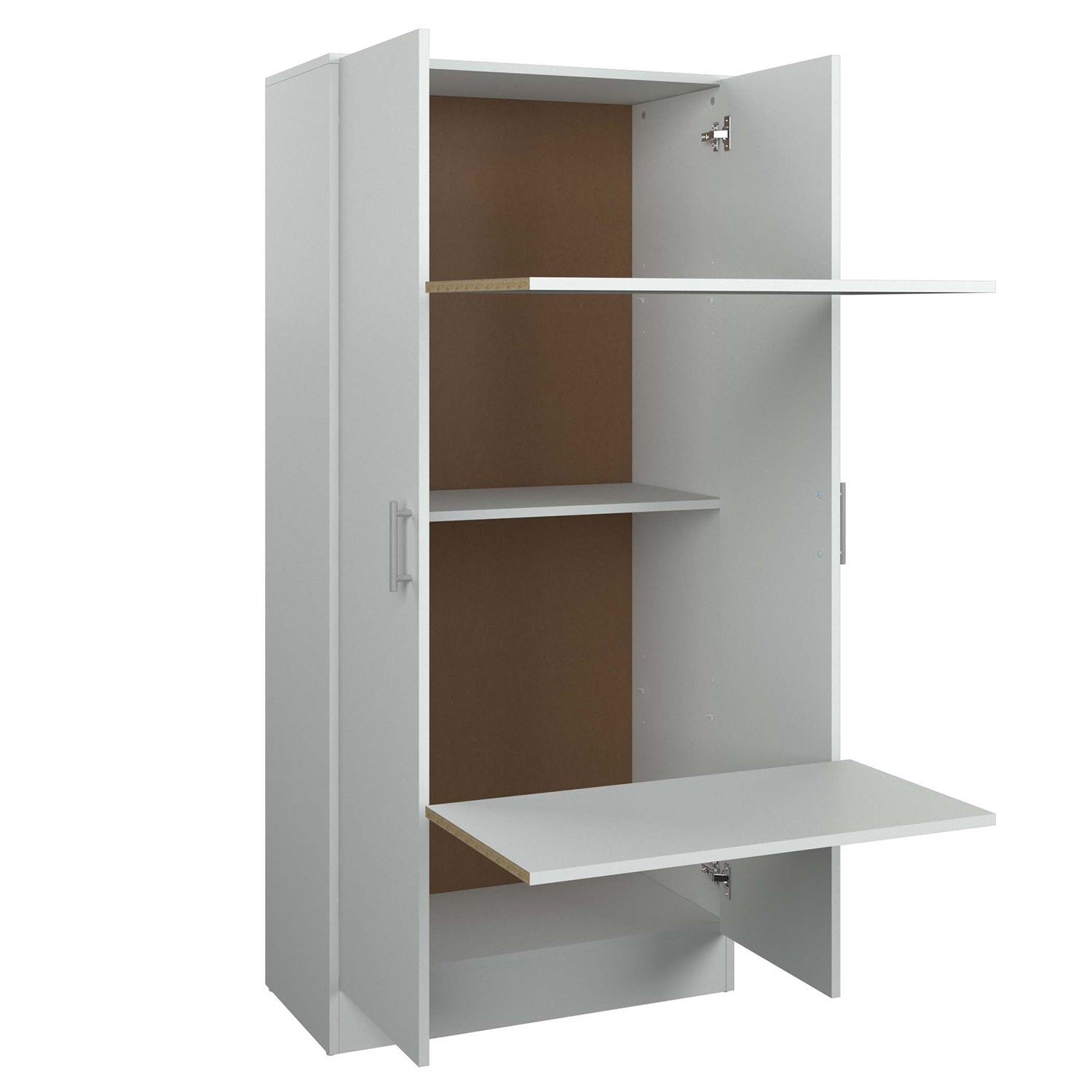 SUA-V - Armoire de Rangement en Mélamine Thermofusionnée, Hauteur de 64", Blanc - Simple Boutique