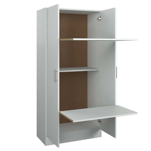 SUA-V - Armoire de Rangement en Mélamine Thermofusionnée, Hauteur de 64", Blanc - Simple Boutique
