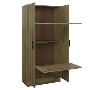 SUA-V - Armoire de Rangement en Mélamine Thermofusionnée, Hauteur de 64", Gingembre - Simple Boutique