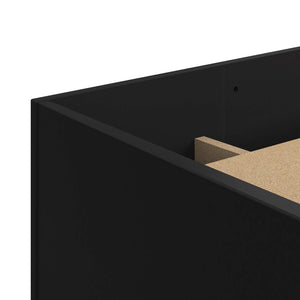 SUA-V - Base de Lit Ashton en Mélamine Thermofusionnée, Grandeur Queen, Noir - Simple Boutique