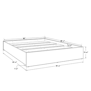 SUA-V - Base de Lit Ashton en Mélamine Thermofusionnée, Grandeur Queen, Noir - Simple Boutique