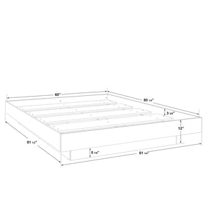 SUA-V - Base de Lit Kelly en Mélamine Thermofusionnée, Grandeur Queen, Tuxedo - Simple Boutique