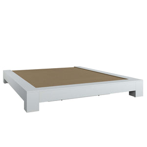 SUA-V - Base de Lit ZEN en Mélamine Thermofusionnée, Grandeur Queen, Blanc - Simple Boutique